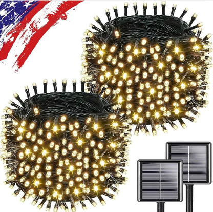 Luces navideñas con panel solar