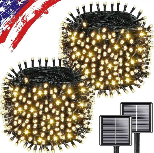 Luces navideñas con panel solar