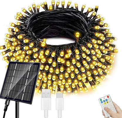 Luces navideñas con panel solar